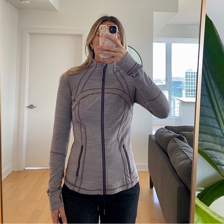 Lululemon Athletica Gray Full-Zip Athletic Jacket